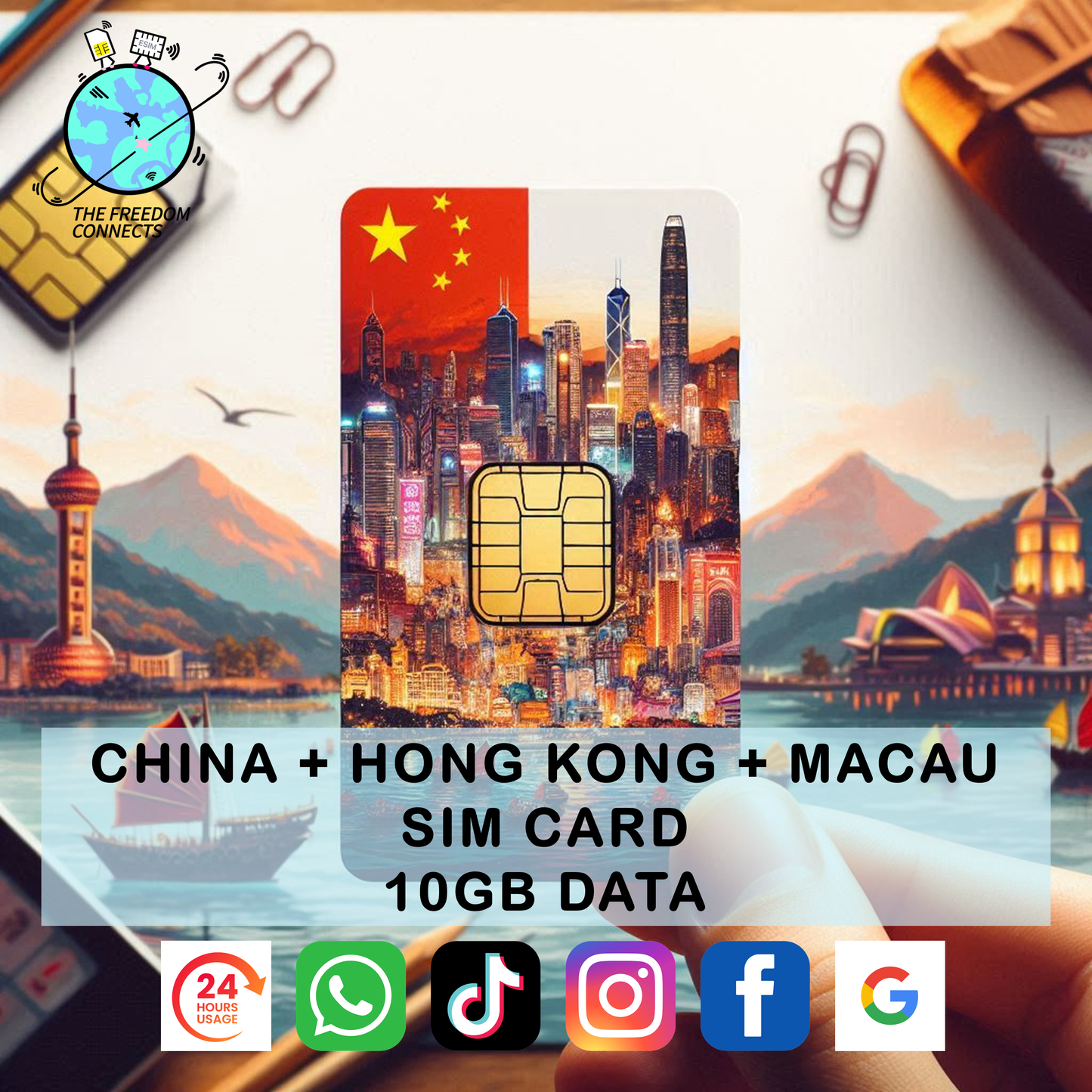CHINA HONG KONG MACAU SIM CARD 10GB DATA