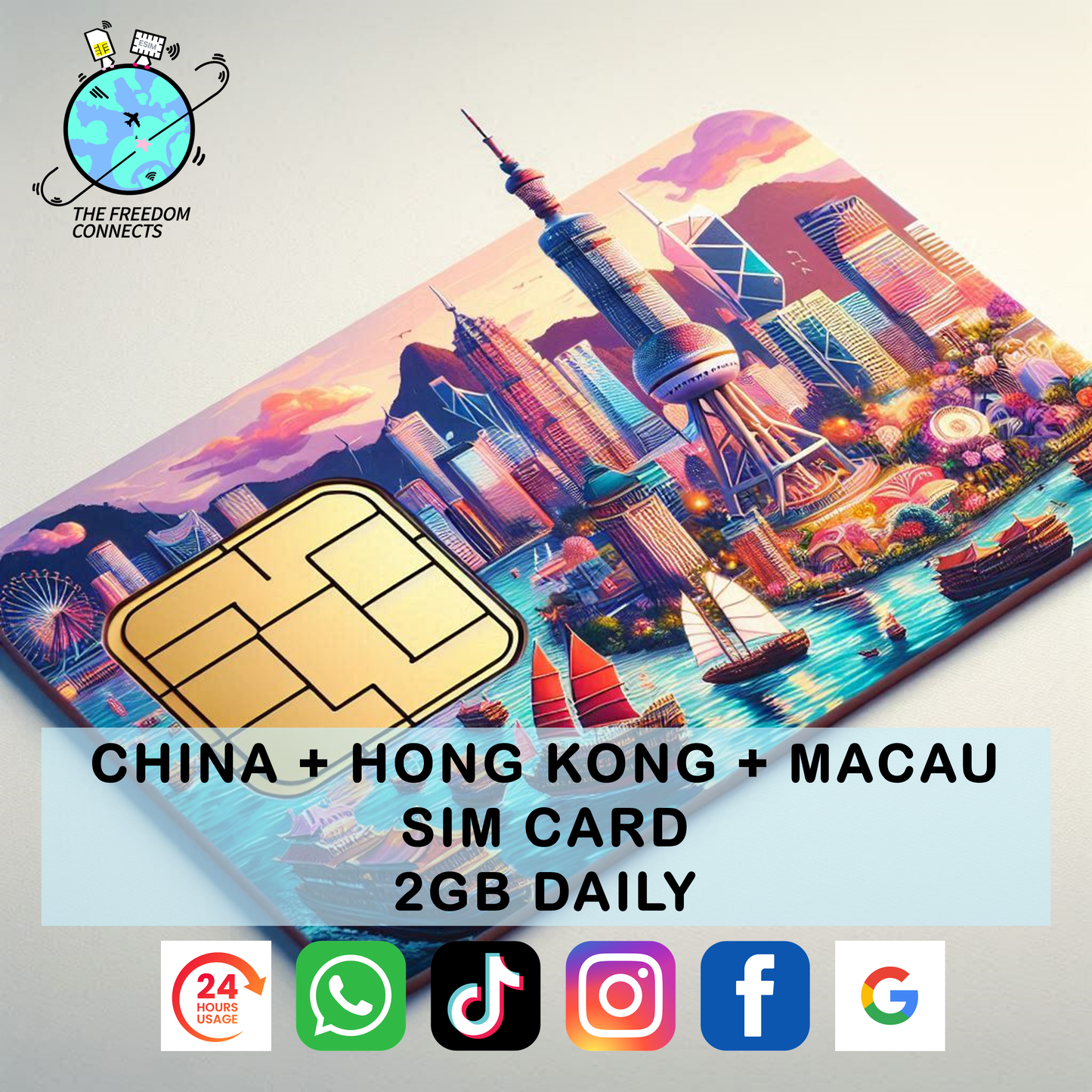 CHINA HONG KONG MACAU SIM CARD 2GB DAILY