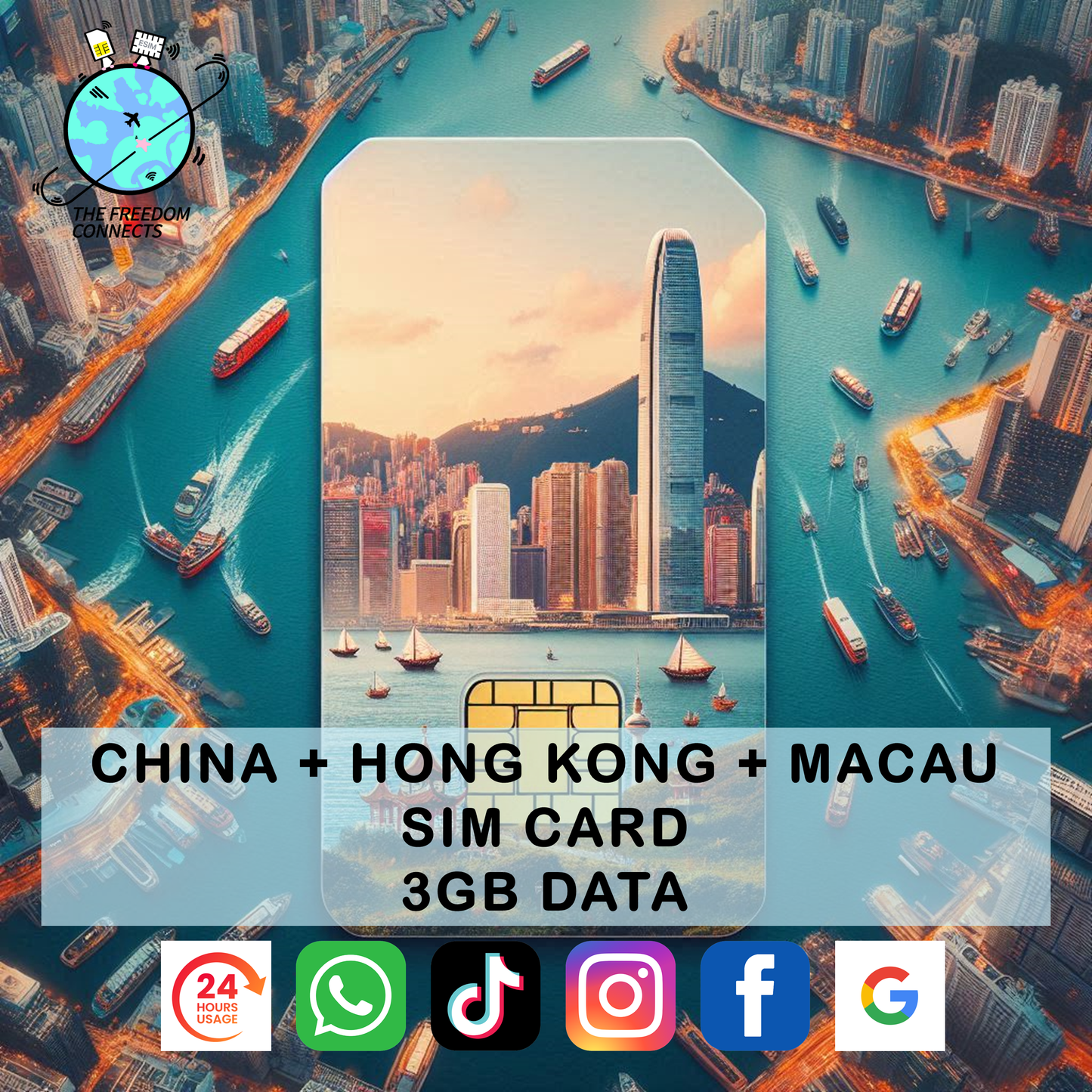CHINA HONG KONG MACAU SIM CARD 3GB DATA