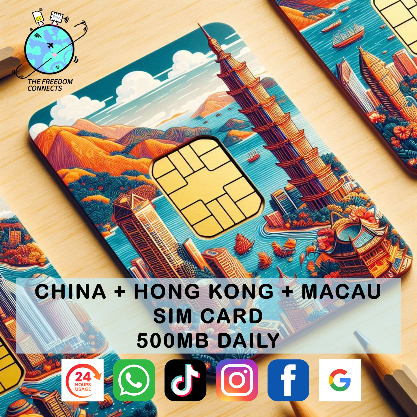 CHINA HONG KONG MACAU SIM CARD 500MB DAILY