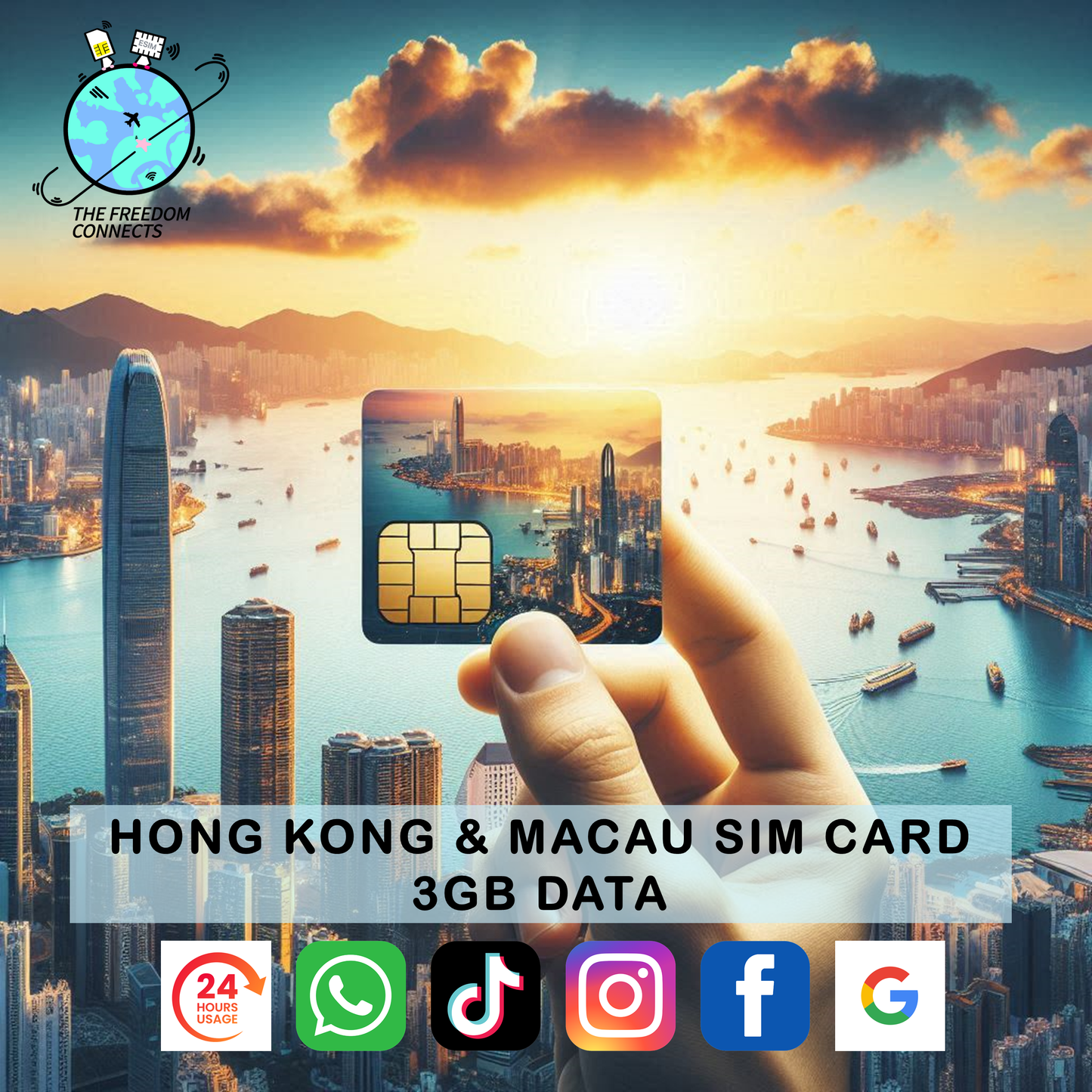 HONG KONG AND MACAU SIM CARD 3GB DATA