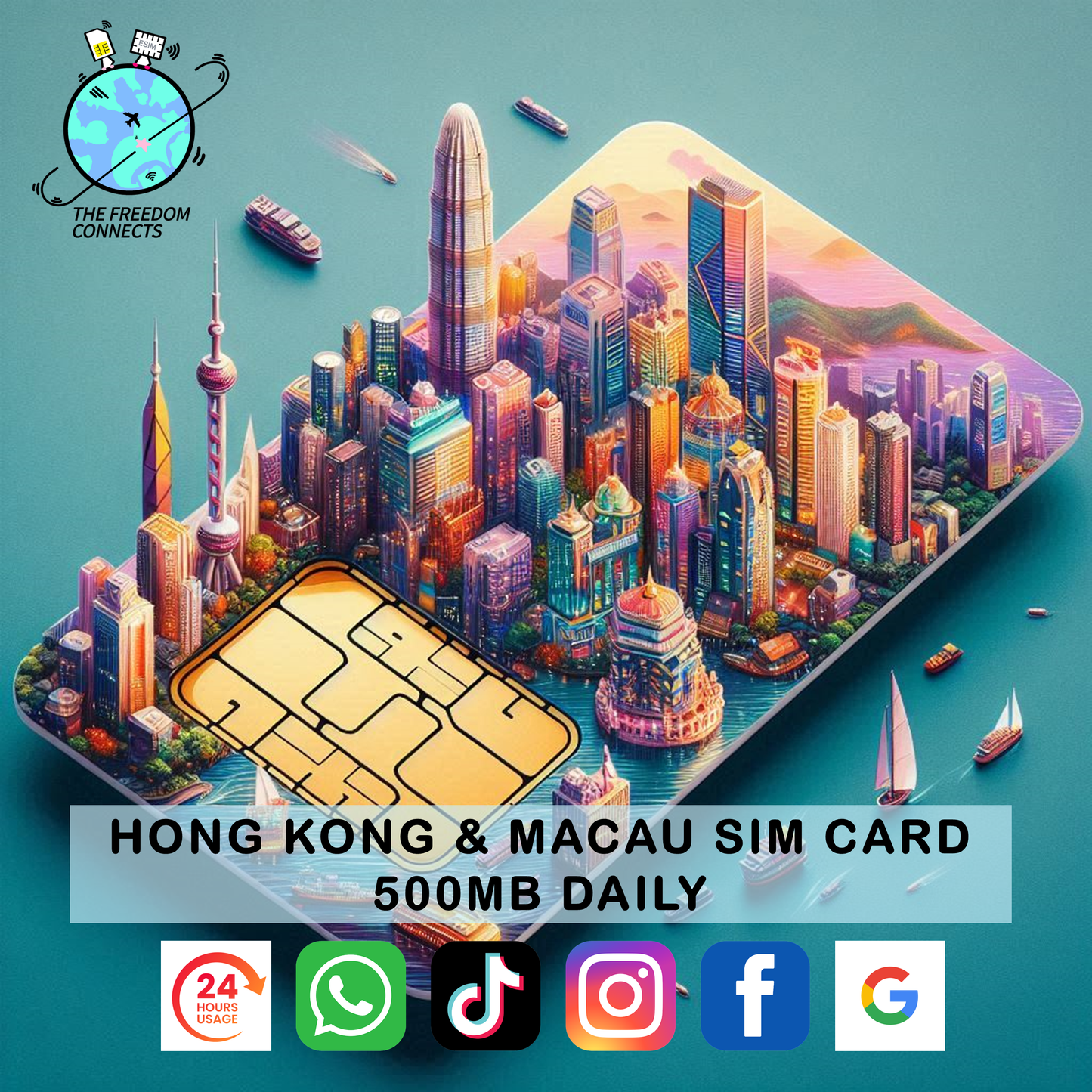 HONG KONG AND MACAU SIM CARD 500MB DAILY