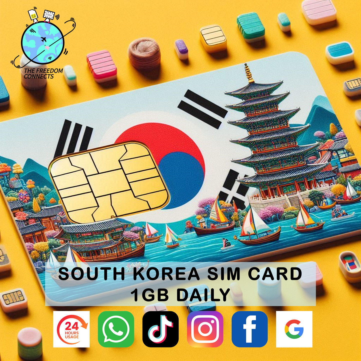 SOUTH KOREA SIM CARD 1GB DAILY