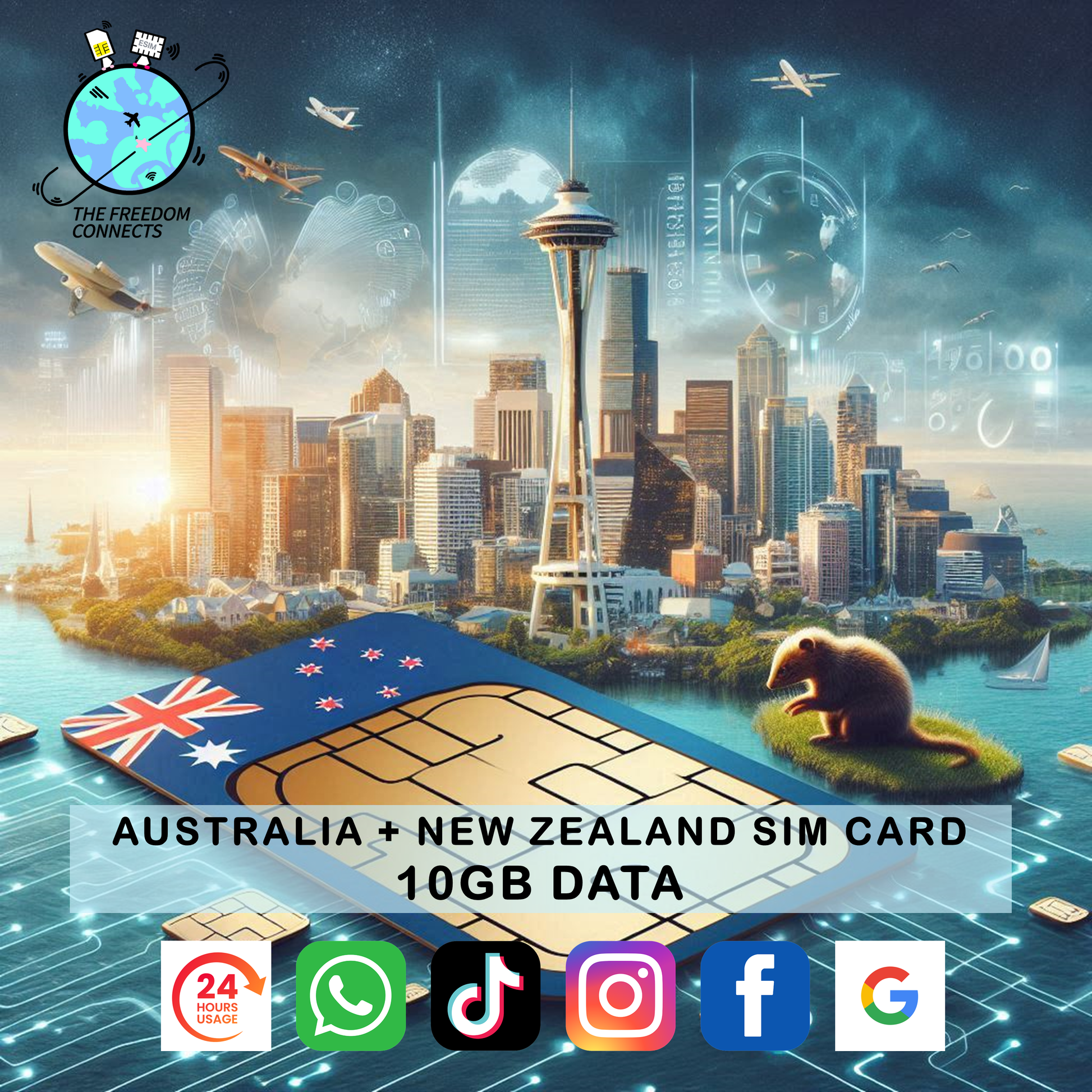 AUSTRALIA AND NEW ZEALAND 10GB DATA SIM CARD