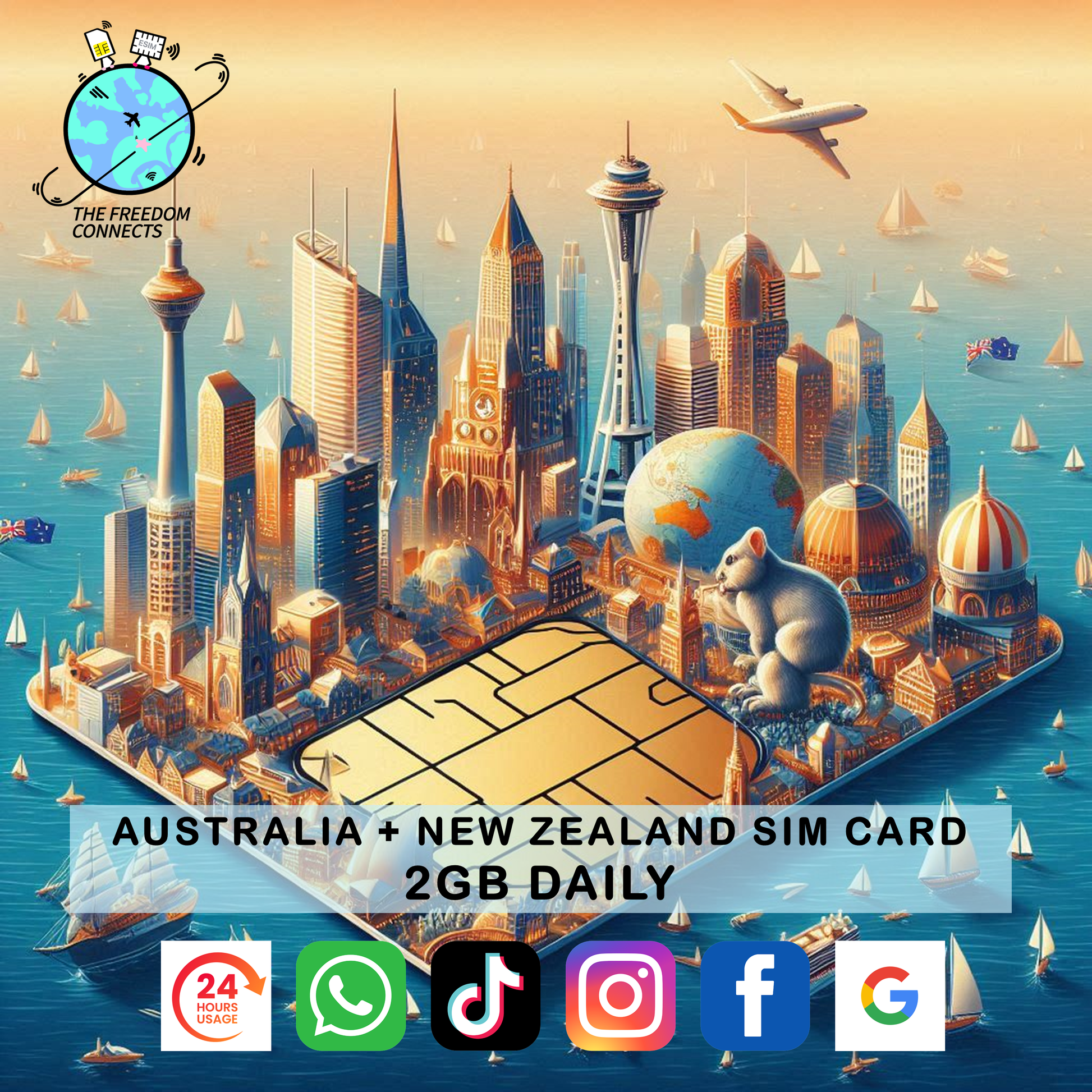 AUSTRALIA AND NEW ZEALAND 2GB DAILY SIM CARD