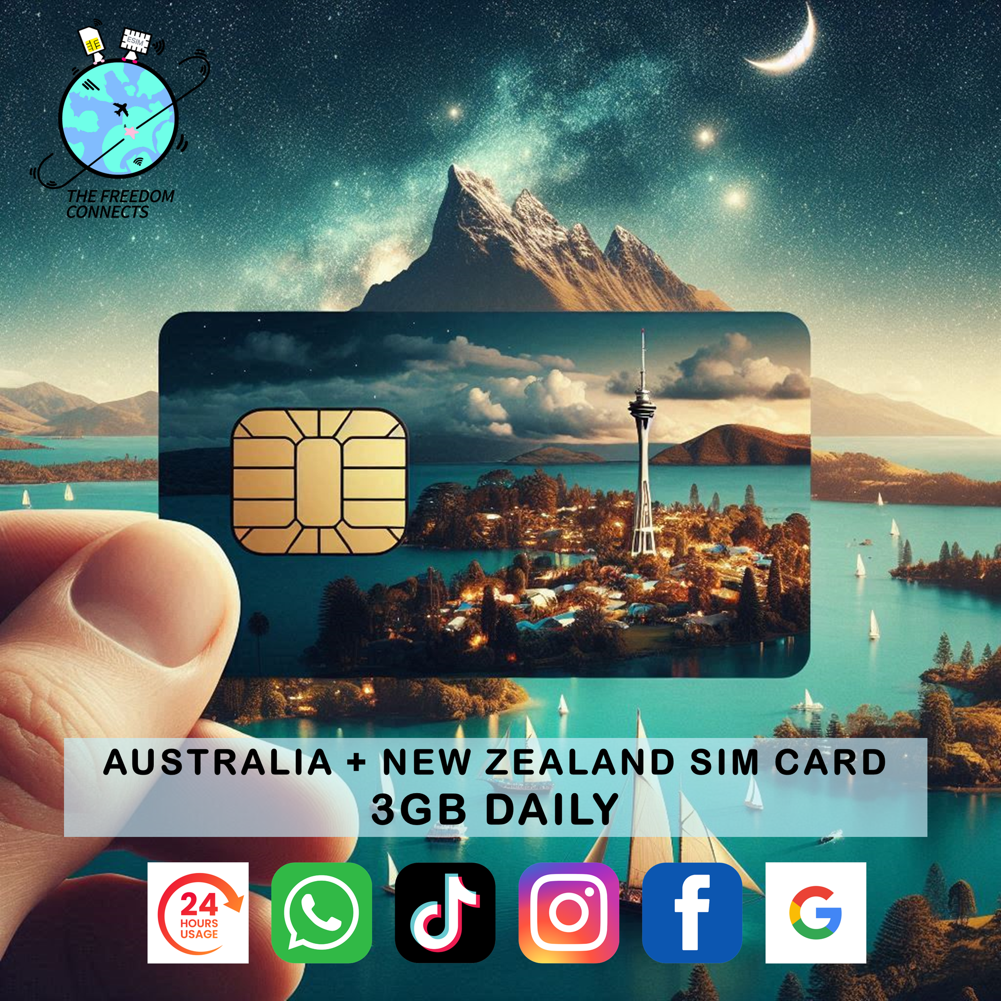 AUSTRALIA AND NEW ZEALAND 3GB DAILY SIM CARD