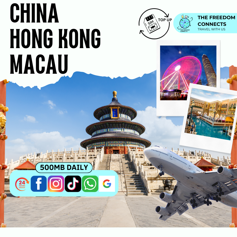 CHINA HONG KONG MACAU 500MB DAILY