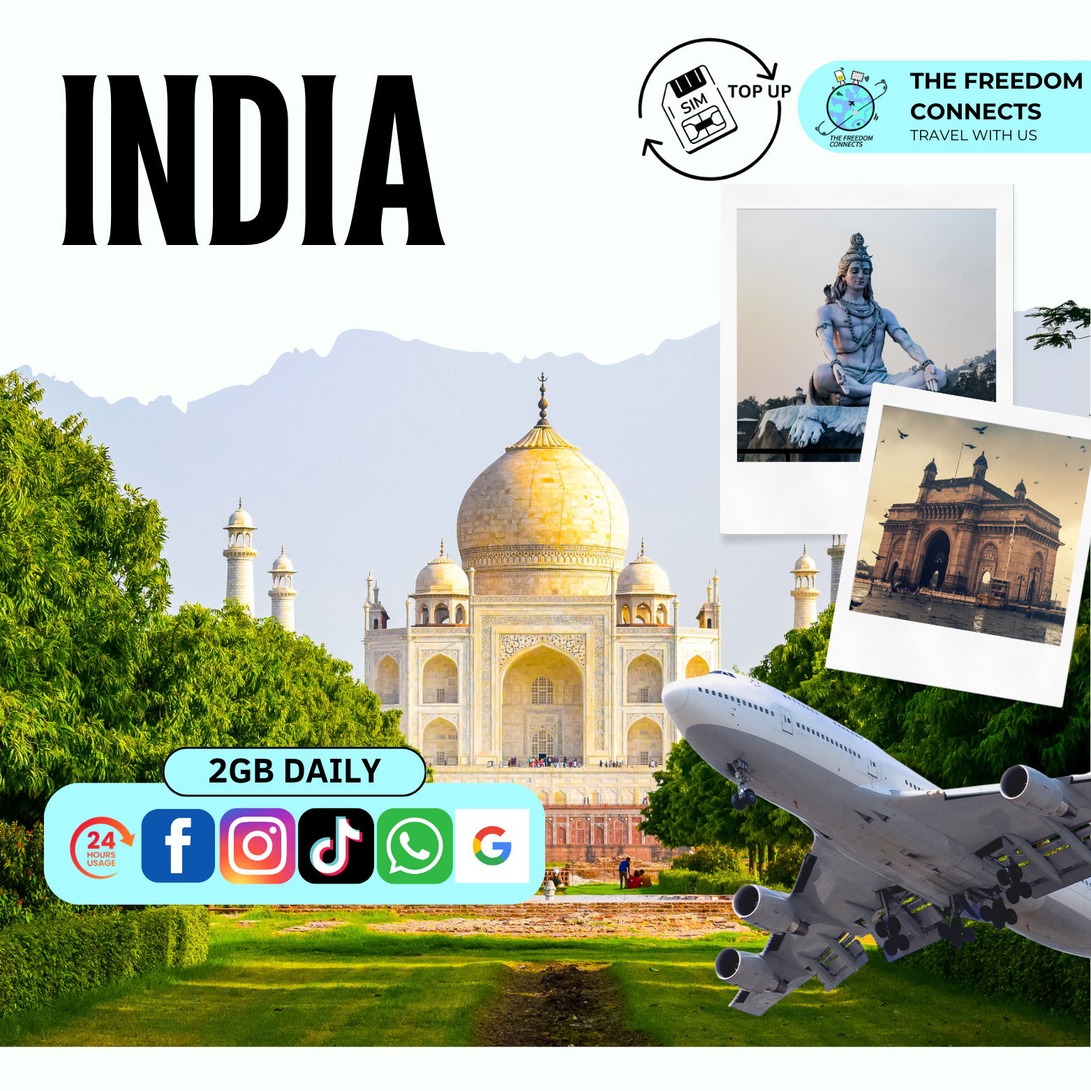 INDIA DATA TOP UP 2GB DAILY