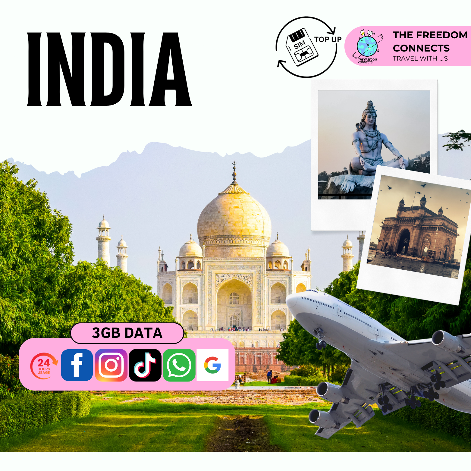 INDIA DATA TOP UP 3GB DATA